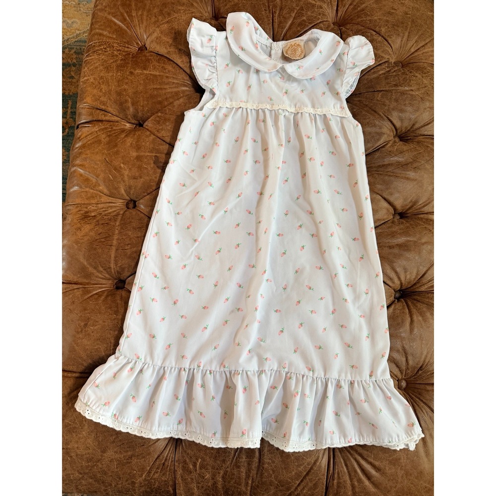 Beaufort Bonnet Company Pink Rosebud Floral Ruffle Nightgown Peter Pan Collar
